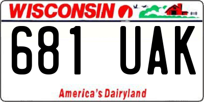 WI license plate 681UAK