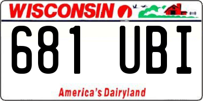 WI license plate 681UBI