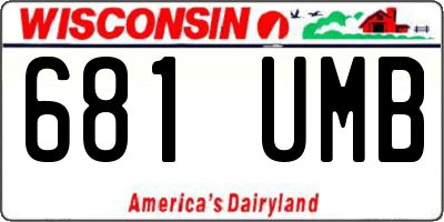 WI license plate 681UMB