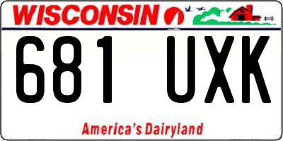 WI license plate 681UXK