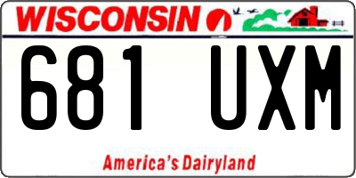 WI license plate 681UXM