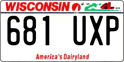WI license plate 681UXP