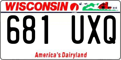 WI license plate 681UXQ