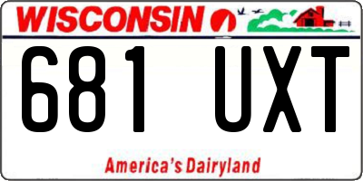 WI license plate 681UXT