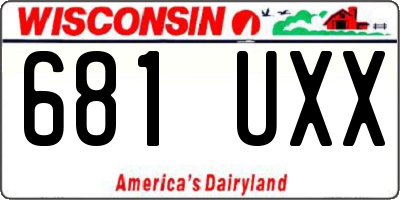 WI license plate 681UXX