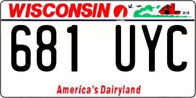 WI license plate 681UYC