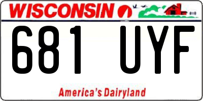 WI license plate 681UYF