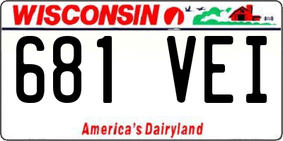 WI license plate 681VEI