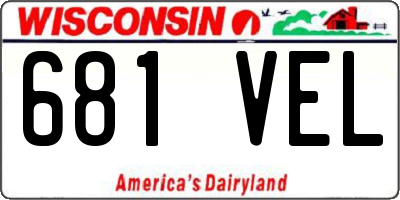 WI license plate 681VEL