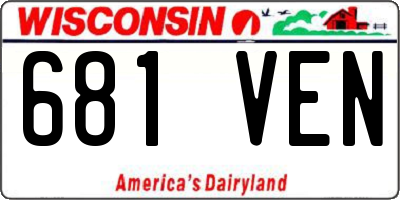 WI license plate 681VEN