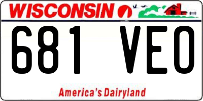 WI license plate 681VEO
