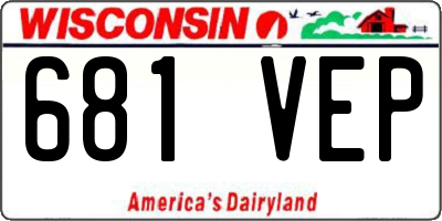 WI license plate 681VEP