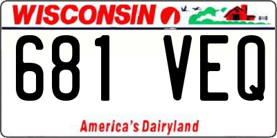 WI license plate 681VEQ