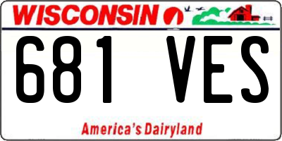 WI license plate 681VES