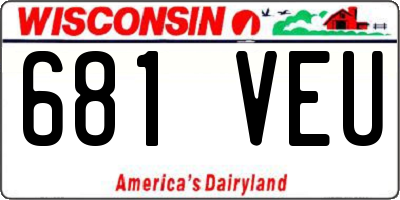 WI license plate 681VEU