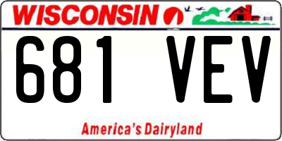 WI license plate 681VEV