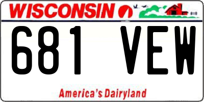 WI license plate 681VEW