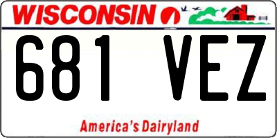 WI license plate 681VEZ