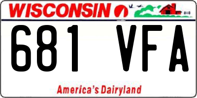 WI license plate 681VFA