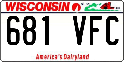 WI license plate 681VFC