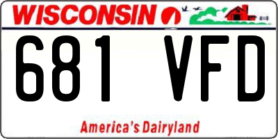 WI license plate 681VFD