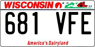 WI license plate 681VFE