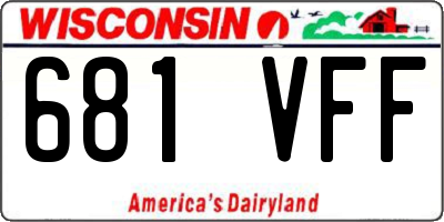 WI license plate 681VFF