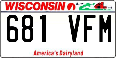 WI license plate 681VFM