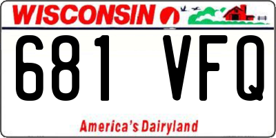WI license plate 681VFQ