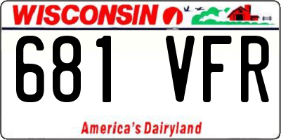 WI license plate 681VFR