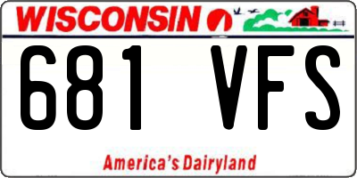 WI license plate 681VFS