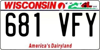 WI license plate 681VFY