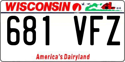 WI license plate 681VFZ