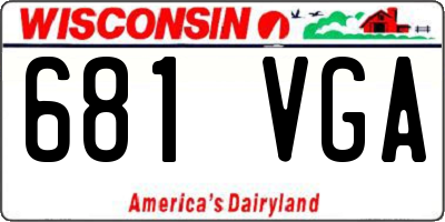 WI license plate 681VGA