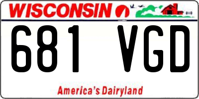 WI license plate 681VGD