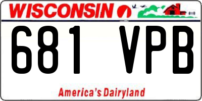 WI license plate 681VPB