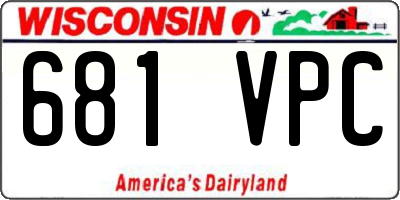 WI license plate 681VPC