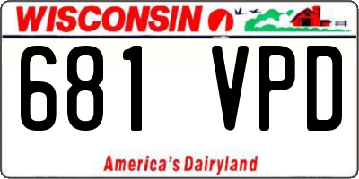 WI license plate 681VPD