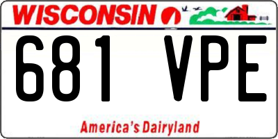 WI license plate 681VPE