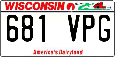WI license plate 681VPG