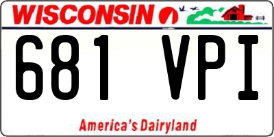 WI license plate 681VPI