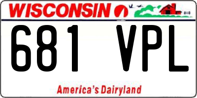 WI license plate 681VPL