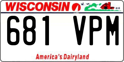 WI license plate 681VPM