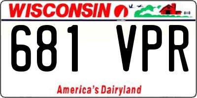 WI license plate 681VPR