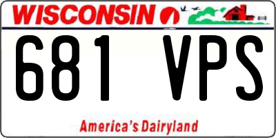 WI license plate 681VPS