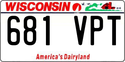 WI license plate 681VPT