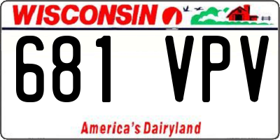 WI license plate 681VPV
