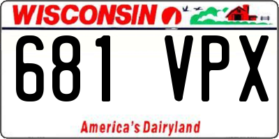 WI license plate 681VPX