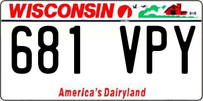 WI license plate 681VPY