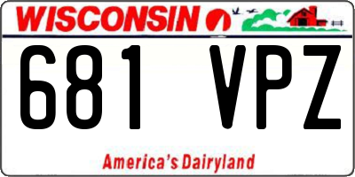 WI license plate 681VPZ